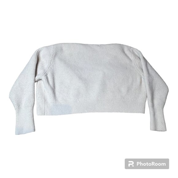 Zara cream colored open front hip length sweater. Size Medium - Picture 4 of 4